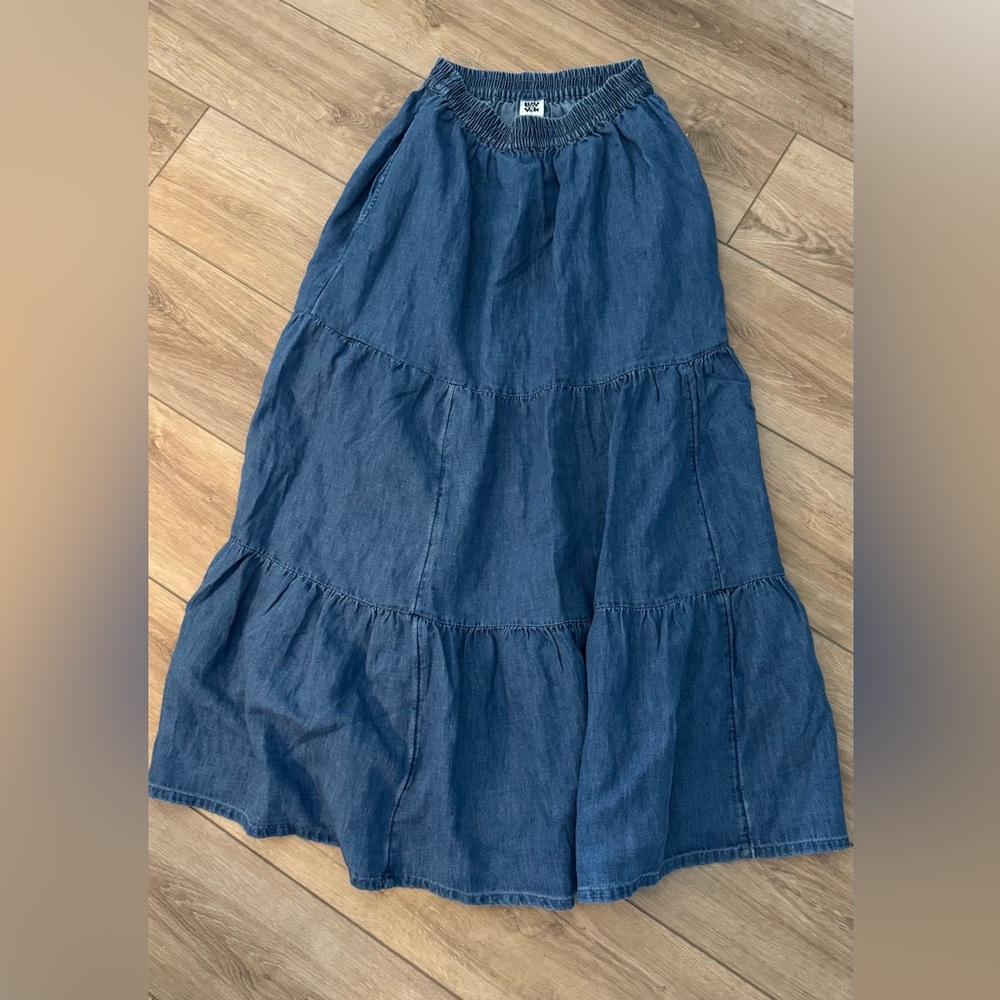 Lucy & Yak Denim Midi Skirt